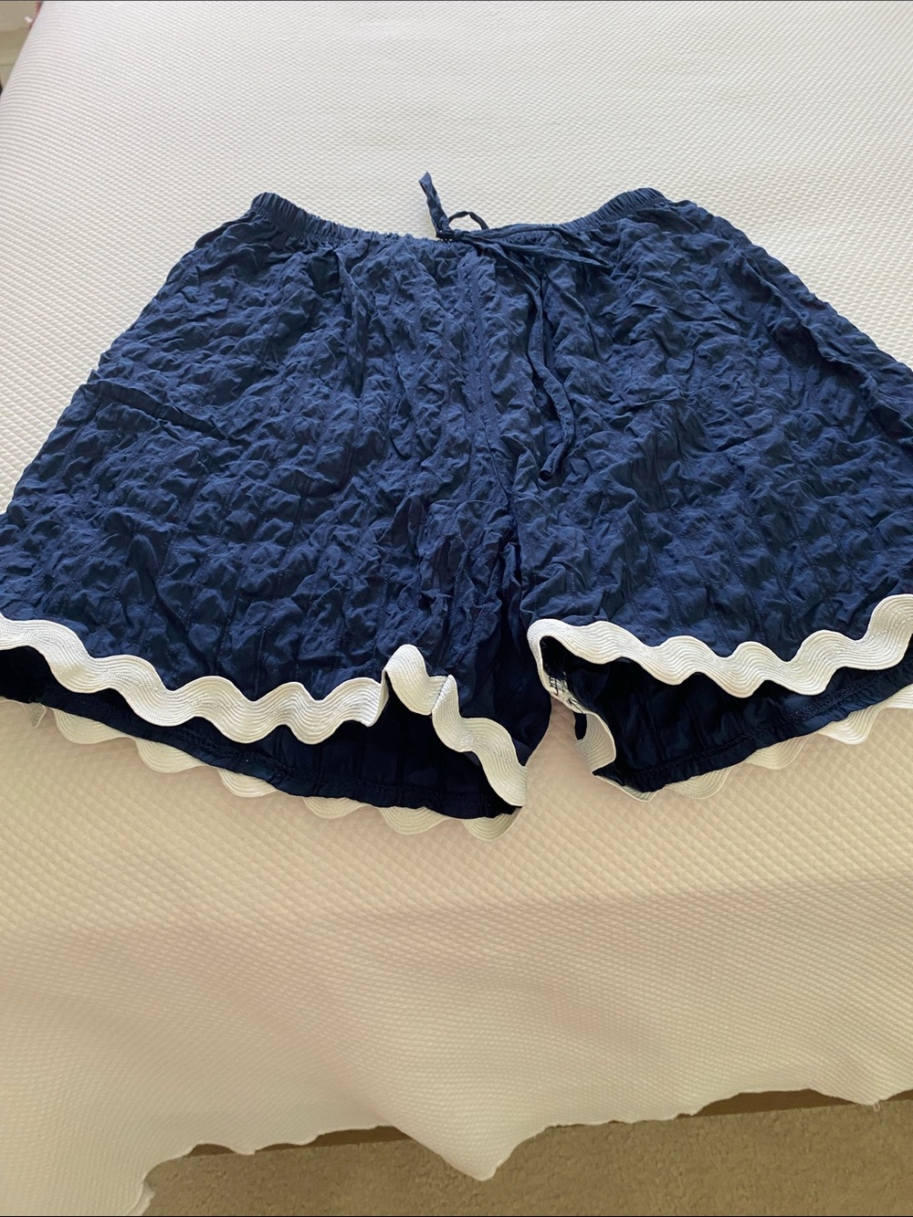 Simply Southern Navy Blue Wavy-Trim Pajama Set - Picture 3 of 4
